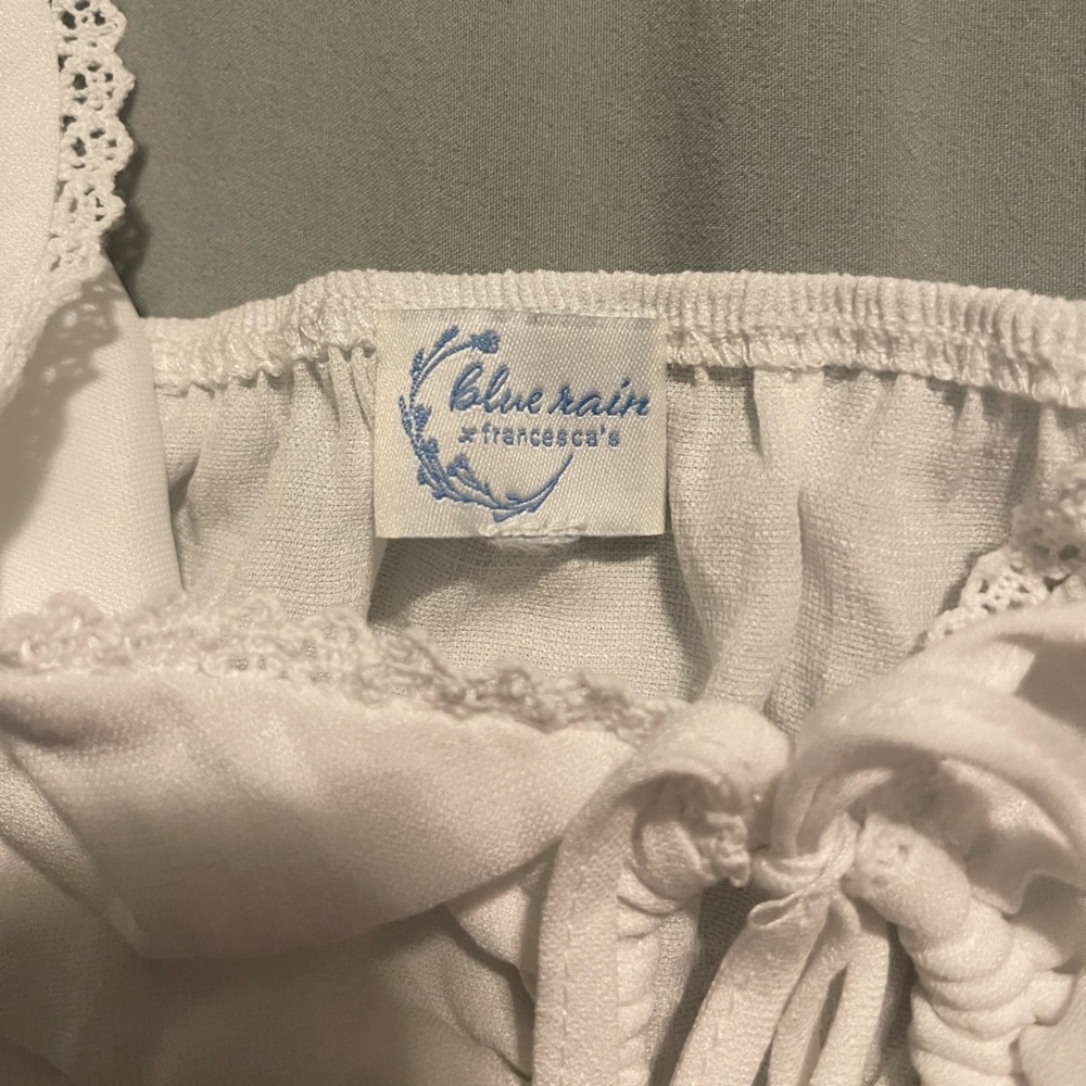 Francesca's White Ruffle Tank Top - Picture 3 of 4